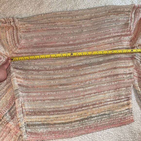 Old Navy Women’s Pink Gray Heathered 3/4 Cardigan Sweater Medium - Picture 8 of 11